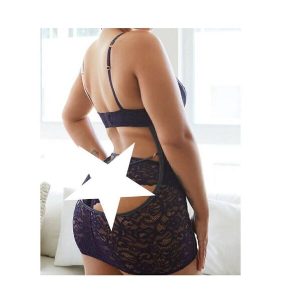 Savage x fenty nwt framed in denim teddy slip lace charm bird - Picture 3 of 12